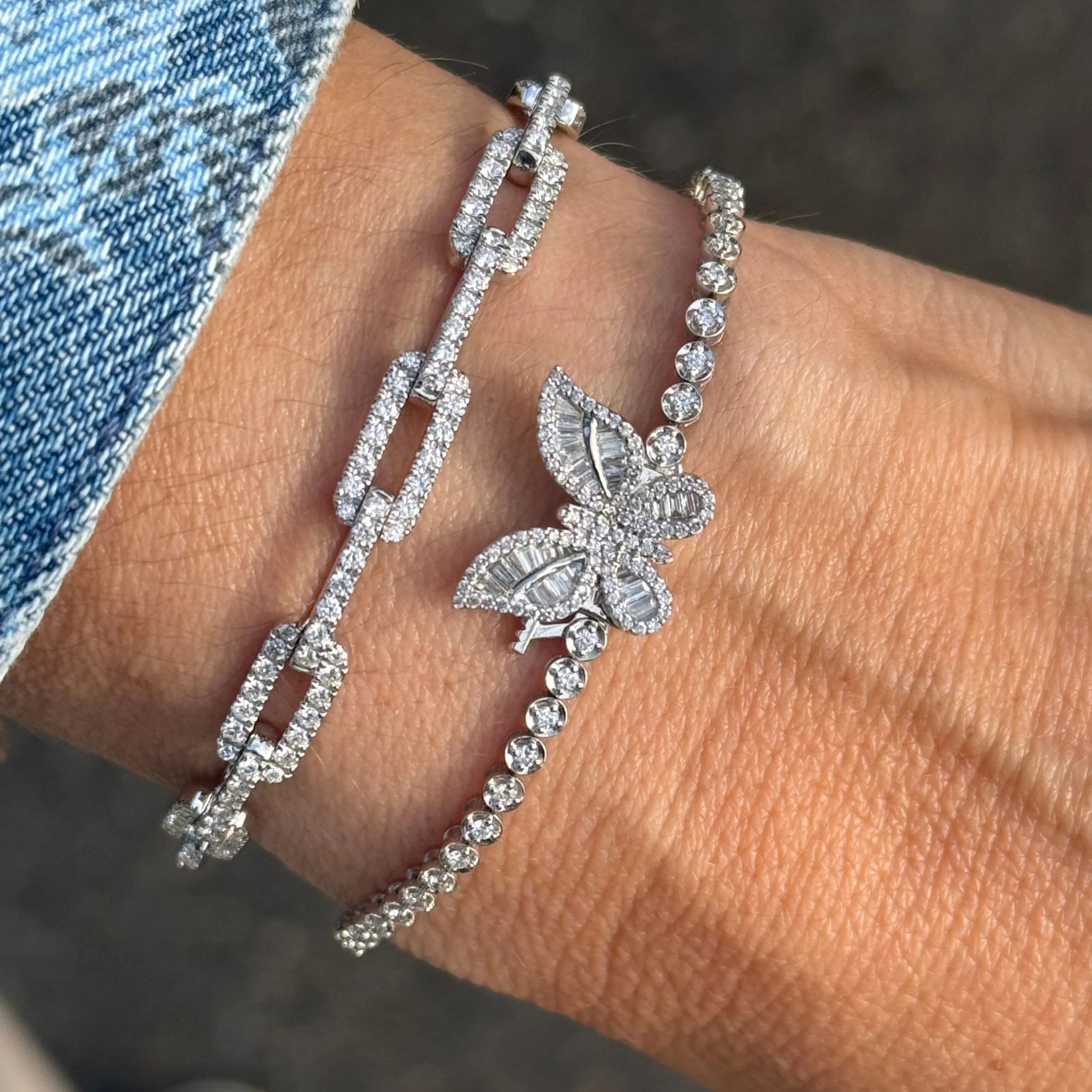 Diamond Butterfly Tennis Bracelet - Image 3