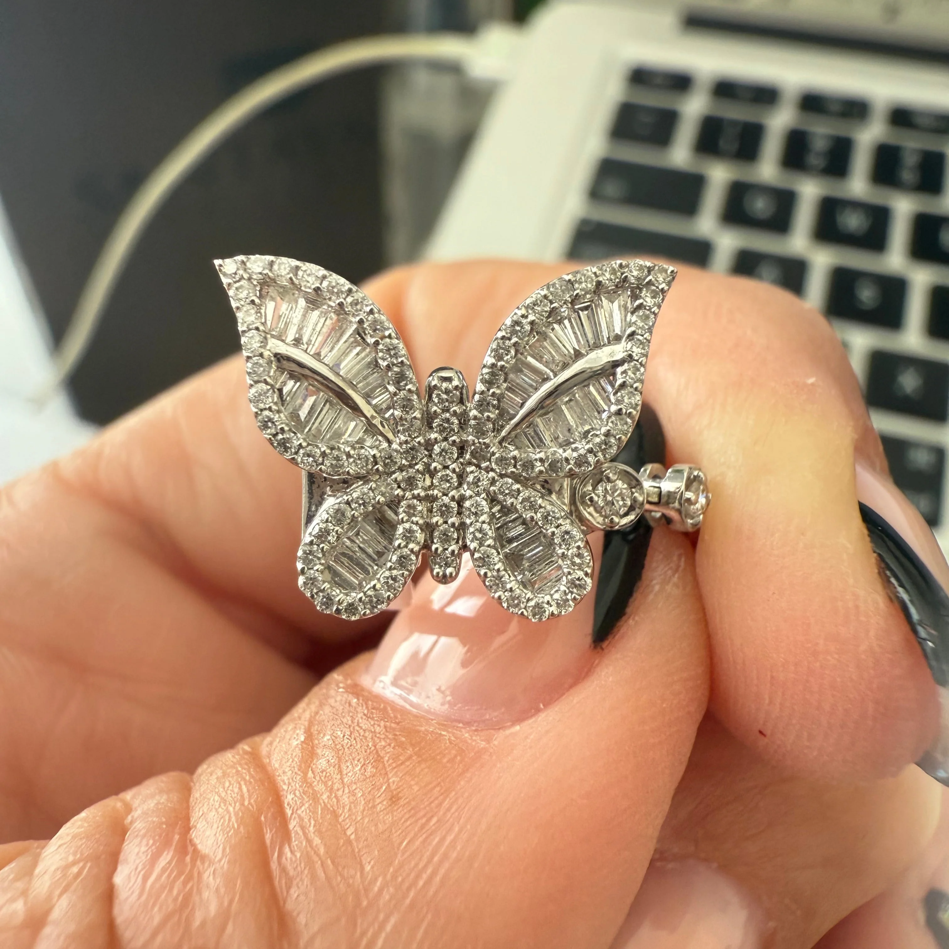 Diamond Butterfly Tennis Bracelet - Image 4