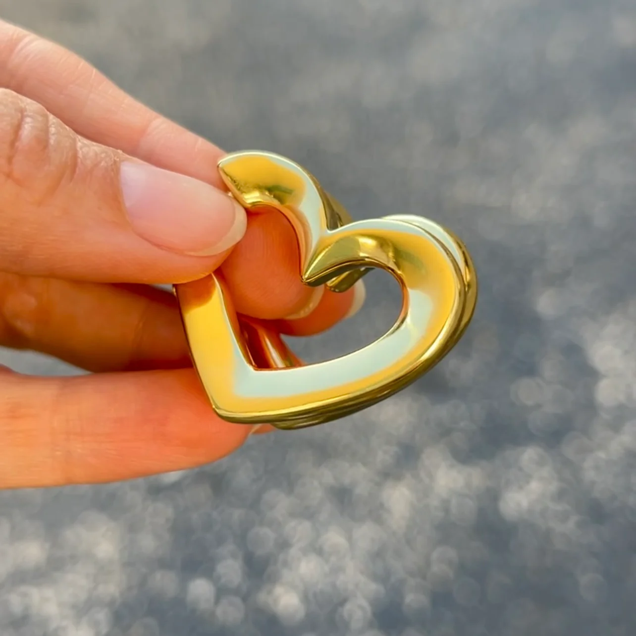 Large Heart Hoop Earring - Image 3