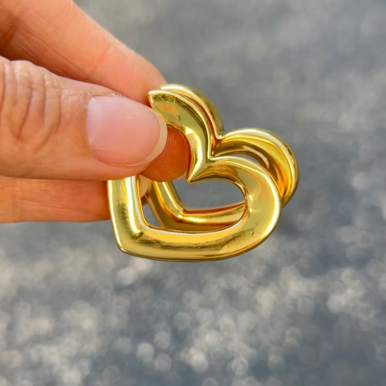 Large Heart Hoop Earring - Image 4